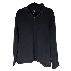 Calvin Klein Navy Pullover‎ 3/4 Zippered 100% Cotton Size Large